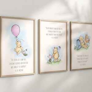 Set of 3 Classic Winnie-the-Pooh Nursery Art Prints
