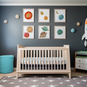 Planet Set of 6 Nursery Art Prints, Planets Wall Art, Solar System ...