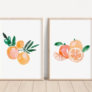 Clementine Set of 2 Nursery Art Prints, Orange Wall Art, Girl Nursery Decor, Play Room, Girl Baby Room Ideas