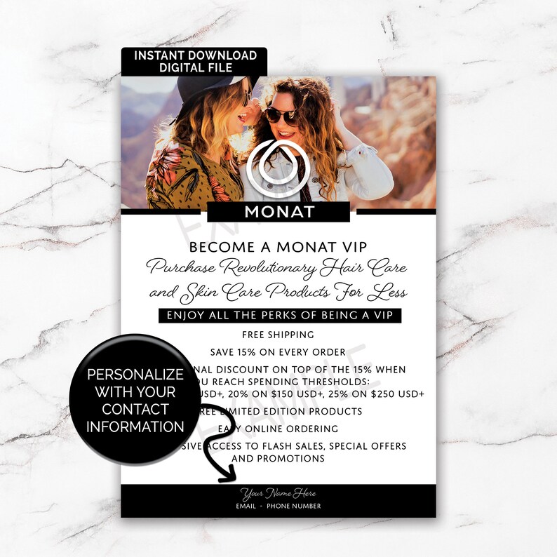 United States Monat Customized VIP Information Card Monat ...