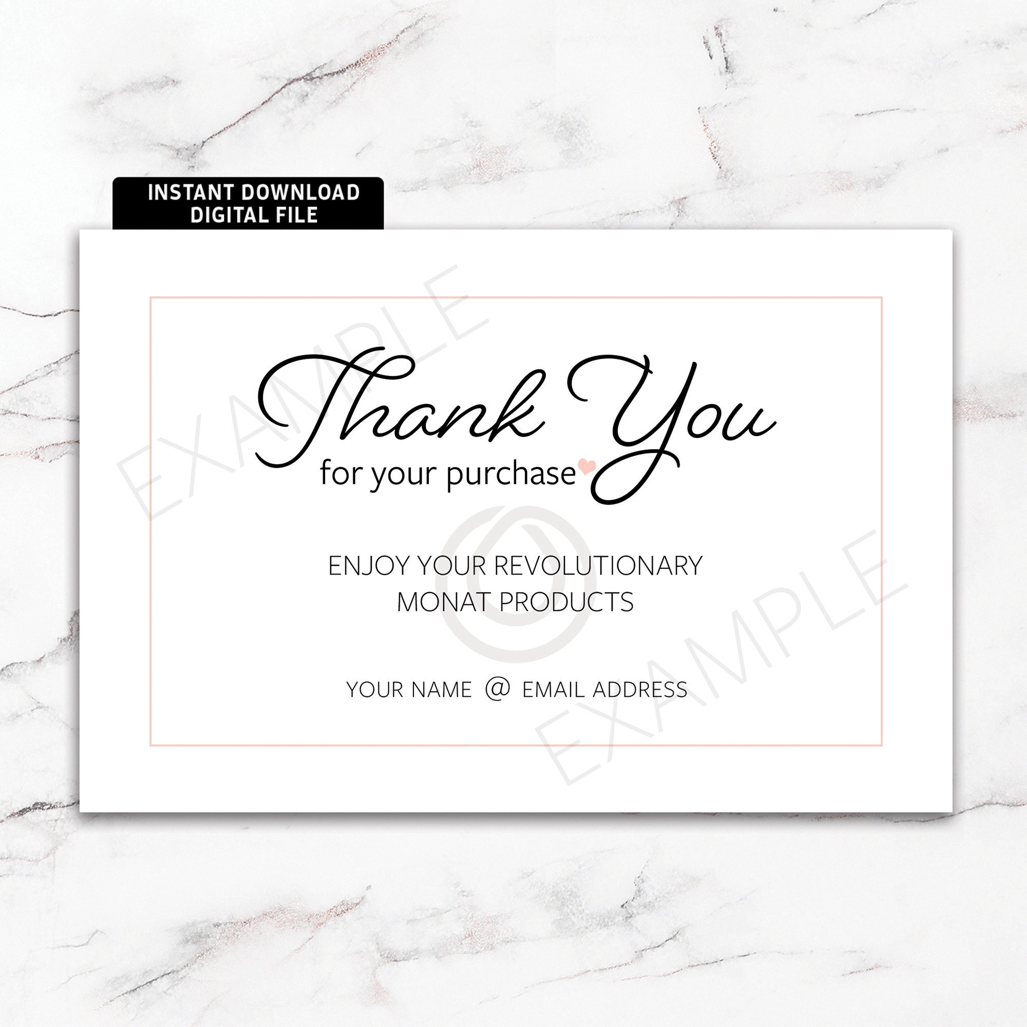 Monat Customized Thank You for Your Purchase Card Monat - Etsy India