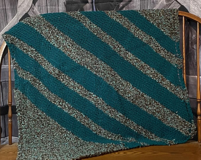 Teal & Brown Diagonal Knit