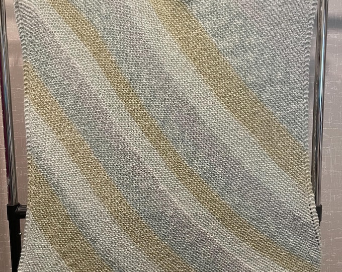 Diagonal teal, green, blue blanket