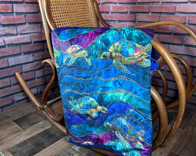 Shimmering Sea Turtles Snuggie Quilt