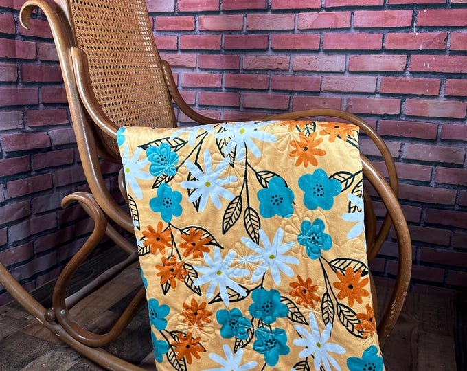Briony Orange Floral Snuggie Quilt