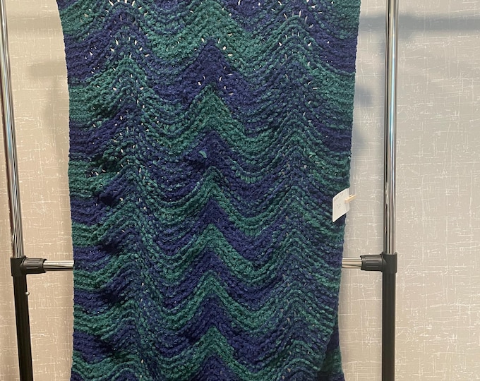 Waves knit in blue and green