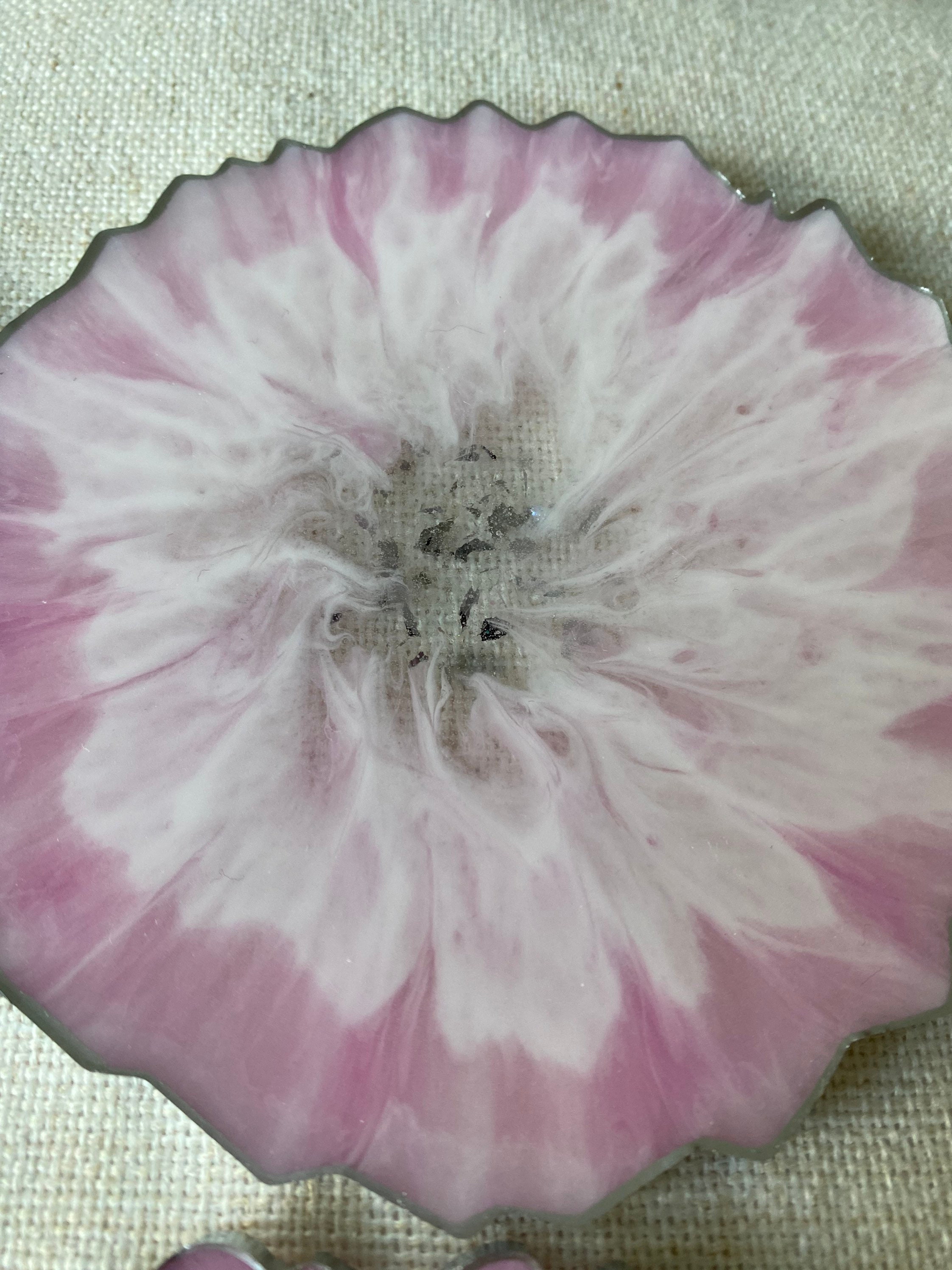 Harz Untersetzer Set Geode Untersetzer Harz Kunst rosa | Etsy