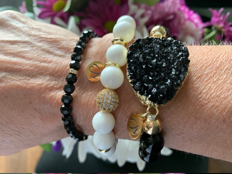druzy bracelet stack