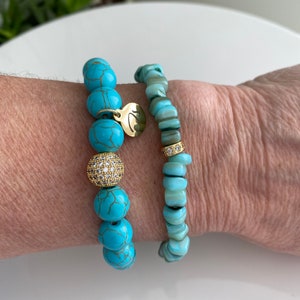 Aqua Armband Set - Aqua Chip Armband - Armband für Frauen - Geode Armbänder - Stapel Armbänder - Boho Armbänder-Geschenk-Set für ihre-Frauen Schmuck