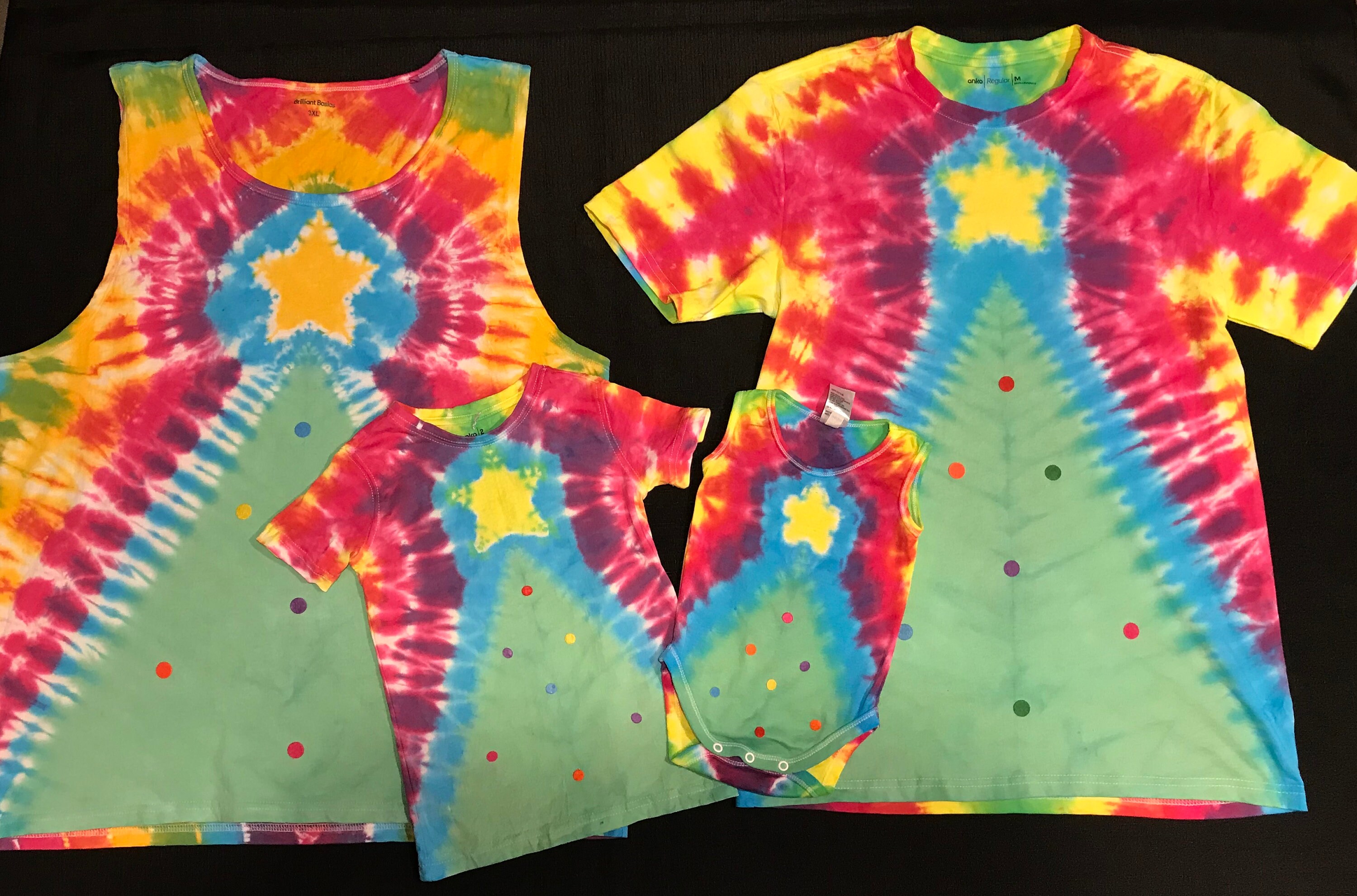 Kids Tie Dye Christmas Tree TShirt Etsy