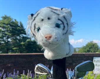 Tiger golf club head cover / golf driver cover / tiger woods/ tiger plush golf cover /cute animal head cover/ golf gift