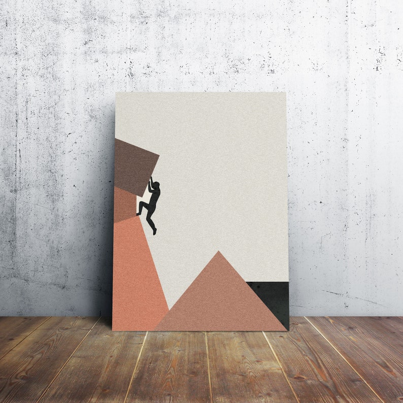 Rock climbing poster Climber wall art print decor Etsy