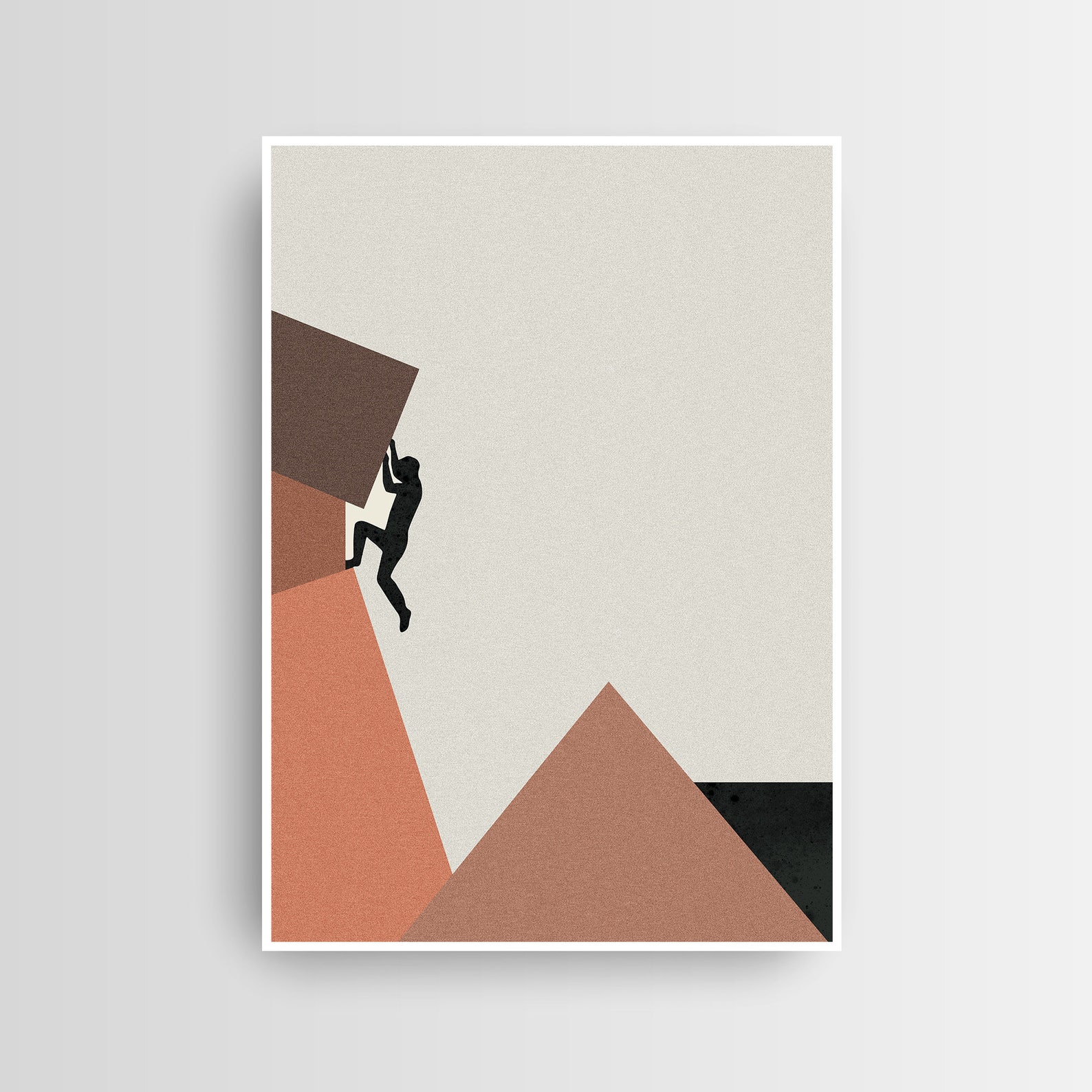 Rock climbing poster Climber wall art print decor Etsy