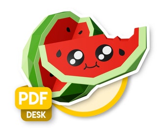 Watermelon - Paper Model Patron - Papercraft Origami DIY