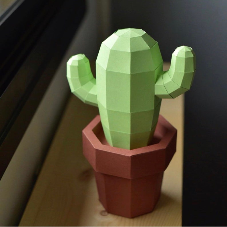 Printable 3D Paper Cactus Template