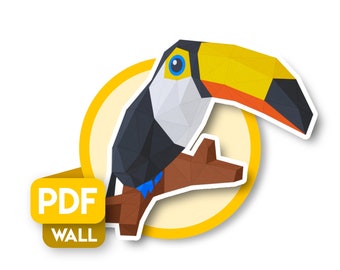 Toucan - Paper Model Patron - Papercraft Origami DIY