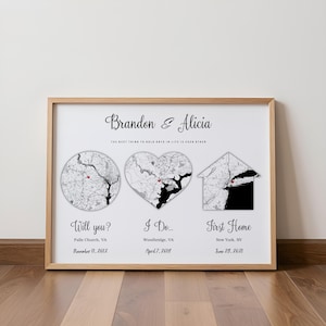 Personligt parkartatryck - Förlovnings-, årsdagspresent, tryck för par (digital fil)