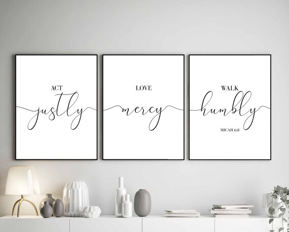 Bible Verse Wall Art Bible Quotes Micah 6 8 Act Justly Etsy