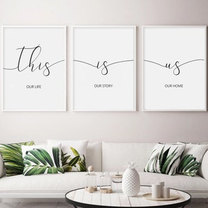 This Is Us - Our Life Our Story - Our Home Printable -  Living Room Wall Art - Family Quotes - Set Of 3 Prints - Digital Download