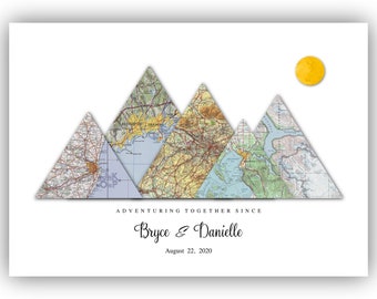 Personalized Adventure Map Print, Custom Travel Gift, Location Print, DIGITAL Download