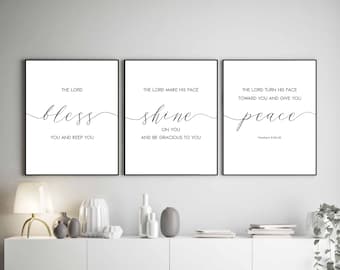 Bible Verse Prints, Christian Wall Art, Set of 3, DIGITAL Download