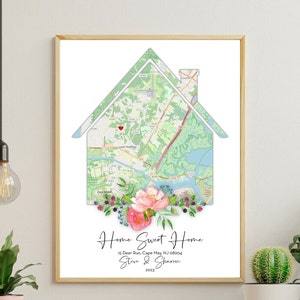 Regalo personalizzato per la nuova casa, regalo di chiusura, regalo di inaugurazione della casa per coppia, mappa della nuova casa, idea regalo per la prima casa, la nostra prima casa, casa dolce casa