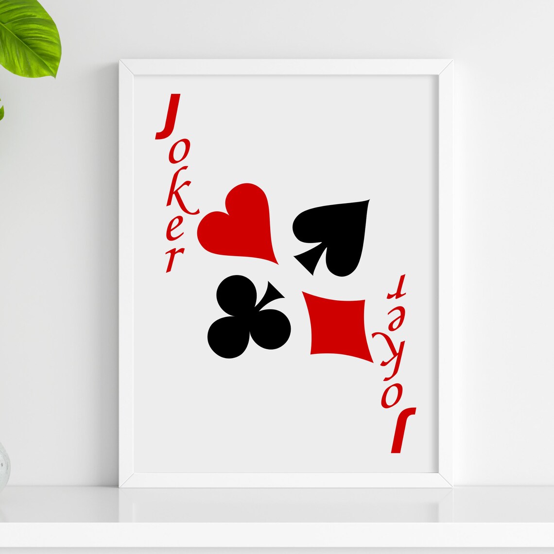 Red Joker Playing Card Poster Vintage Picture Wall Art Etsy