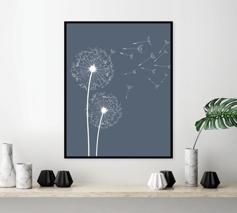 Dandelion Wall Art Print Dandelion Prints Dandelion Poster Etsy