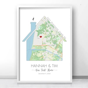 Regali personalizzati per inaugurazione della casa, mappa personalizzata della casa, regalo per la prima casa per la coppia, casa dolce casa, la nostra prima casa, regalo da un agente immobiliare