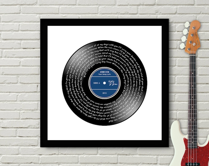 Personalized Vinyl Record Song With Lyrics, Wedding Anniversary Gift, Mother's Day, Gift For Her, Personalized Wedding Memory Gift