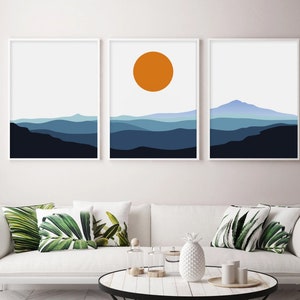 Nordic Wall Art, Mountain art, Abstract Landscape, Scandinavian prints, Scandi Folk Art Decor Prints,  Abstract Decor