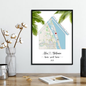 Regalo di chiusura dell'agente immobiliare, regalo per la nuova casa, regalo di inaugurazione della casa per la coppia, mappa della nuova casa, casa dolce casa, la nostra prima casa, regalo personalizzato dell'agente immobiliare