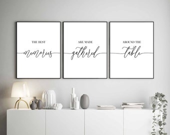 Farmhouse Kitchen Prints, Dining Room Wall Art, Set of 3, DIGITAL Download