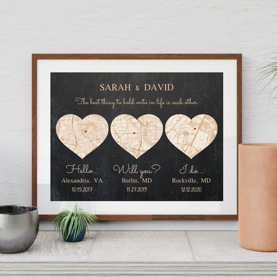 Hello Will You I Do Map Custom Map Order Print Anniversary Wedding