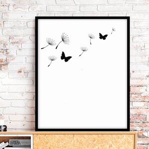 Dandelion Printable, Dandelion Print Set of 2, Dandelion Wall Art ...