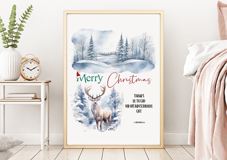 Bible Verse Wall Art, 2 Corinthians 915 Print, Thanks Be to God