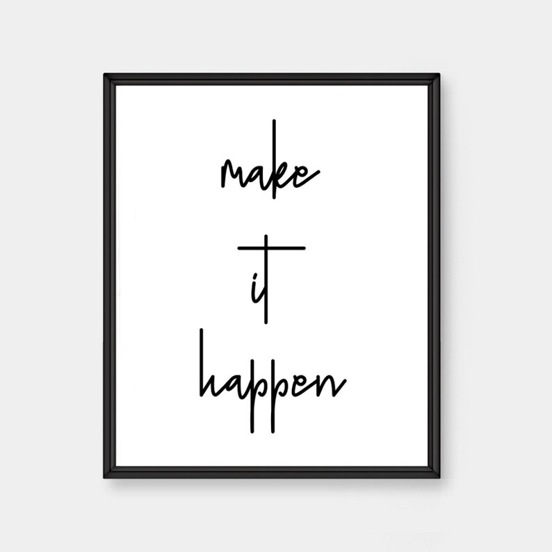 Make It Happen Sign Office Wall Decor Inspirational Signs Etsy