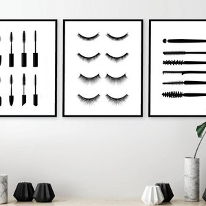 Lash Studio Decor, Mascara Art Print, Eyelash Art Print, Makeup Art Print, Trendy Wall Art, Beauty Print, Fashion Print, Bedroom Decor Woman