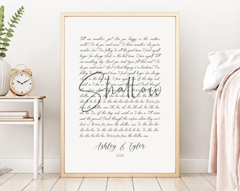 Custom Lyrics Print With Favorite Song, Personalized Anniversary Gift, DIGITAL Download