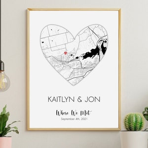 Carte où nous nous sommes rencontrés, où tout a commencé, carte cadeau pour couple, cadeau pour elle, cadeau pour lui, carte personnalisée, carte personnalisée, cadeau d'anniversaire