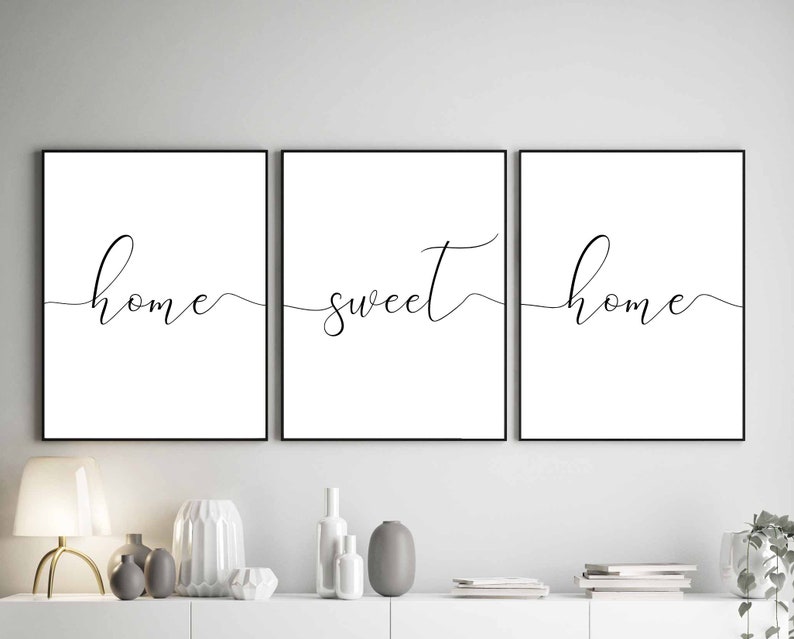 Living Room Prints Set of 3 Home Sweet Home Prints