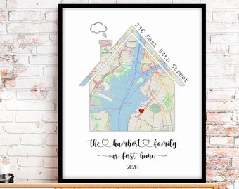Personalized Realtor Gift, Home Sweet Home, house map, Last Minute Custom Gift,  personalized home maps, gift for couple,