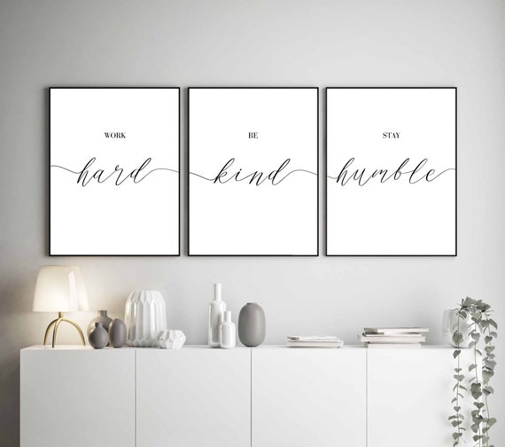 Be Kind Stay Humble Office Wall Decor Office Wall Art Etsy