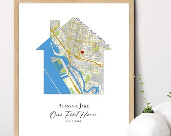 Personalized Home Map Print, Realtor Gift, Housewarming Present, DIGITAL Download