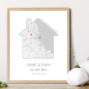 Carte de maison personnalisée, Cadeau agent immobilier personnalisé, Cadeau agent immobilier pour un client, Plaque Home Sweet Home, Cadeau de pendaison de crémaillère, Cadeau pour une nouvelle maison, Notre première maison