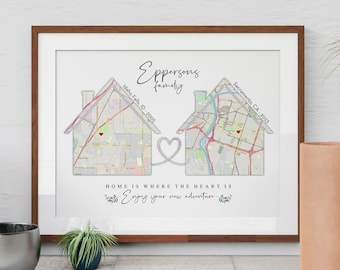 Personalized Moving Away Map Print: New Home Gift (Digital Download)