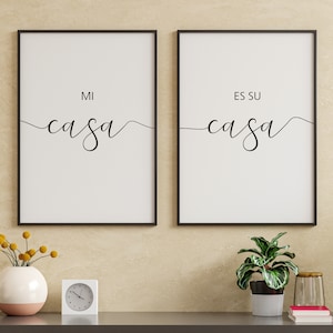 Mi Casa Es Su Casa - Guest Room Sign - Minimalist Black and white Quote Printable - Digital Download