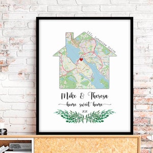 Gepersonaliseerde makelaarscadeau voor klant, bord Home Sweet Home, housewarmingcadeau, cadeau nieuw huis, ons eerste huis, gepersonaliseerde kaart