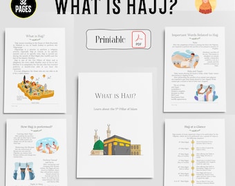 What is Hajj? Printable Islamic Learning Pack for Kids & Adults | Pillars of Islam | Hajj Activities | Muslim Homeschool Resource