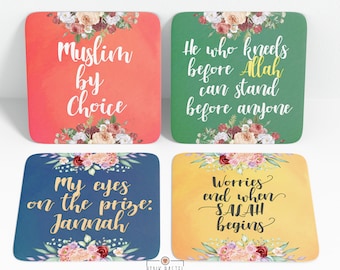 Pack Of 4 Fridge Magnets - Koran Quote Refrigerator Magnet - Islamic Muslim Gift - Quran Verse Gifts | USA Only